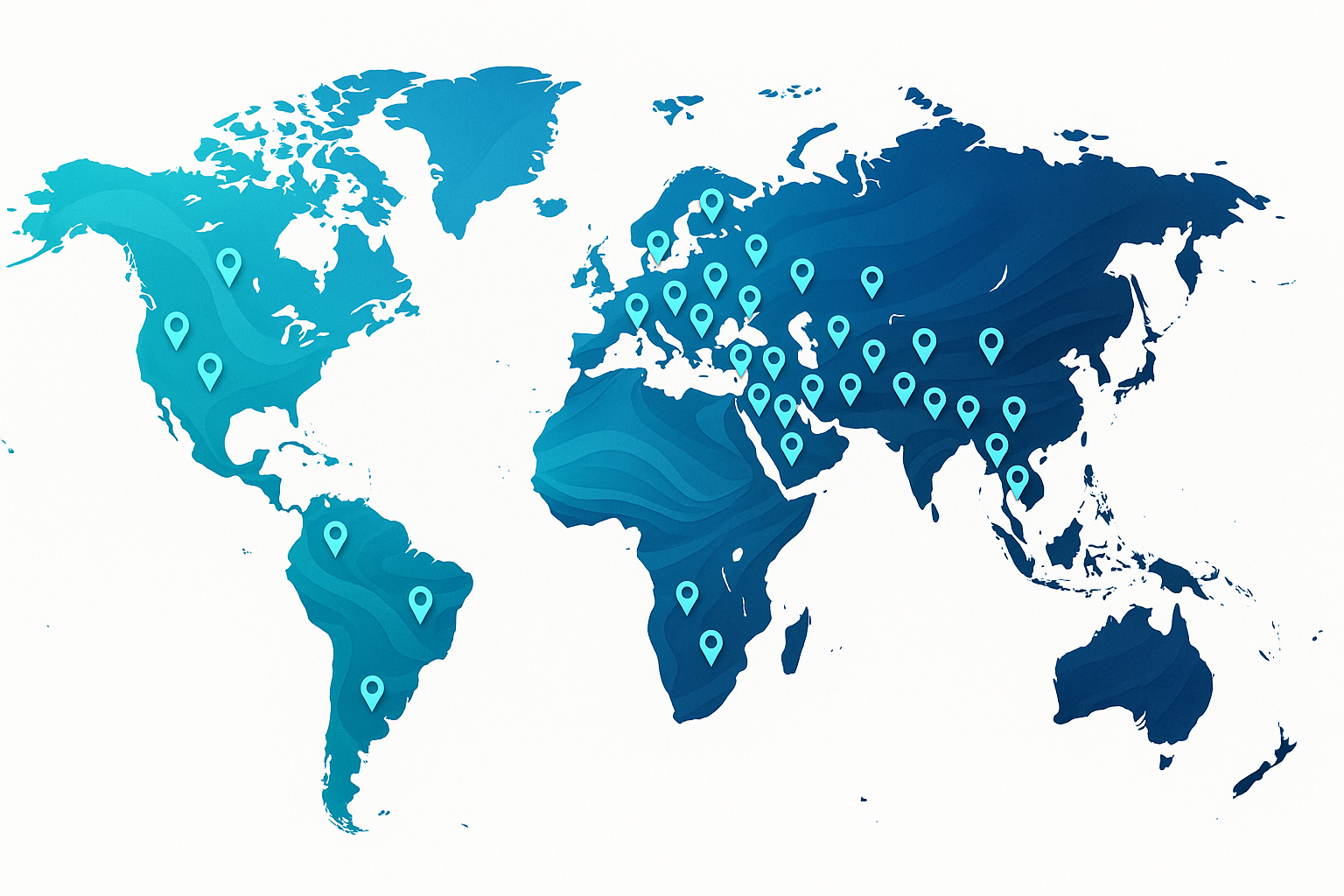 Global Presence Map - 50+ Locations